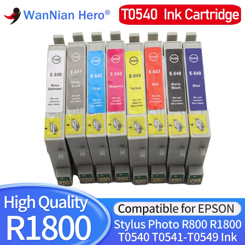 1/2/3set Ink Cartridge Compatible For Epson T0540 T0541-T0549 T0547 T0548 Stylus Photo R800 R1800 For Epson Stylus  Printer