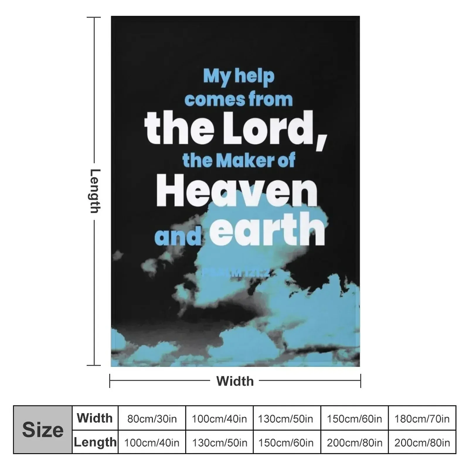 My help comes from the Lord, the Maker of heaven and earth 3 Throw Blanket Flannel Fabric Retros Weighted funny gift Blankets