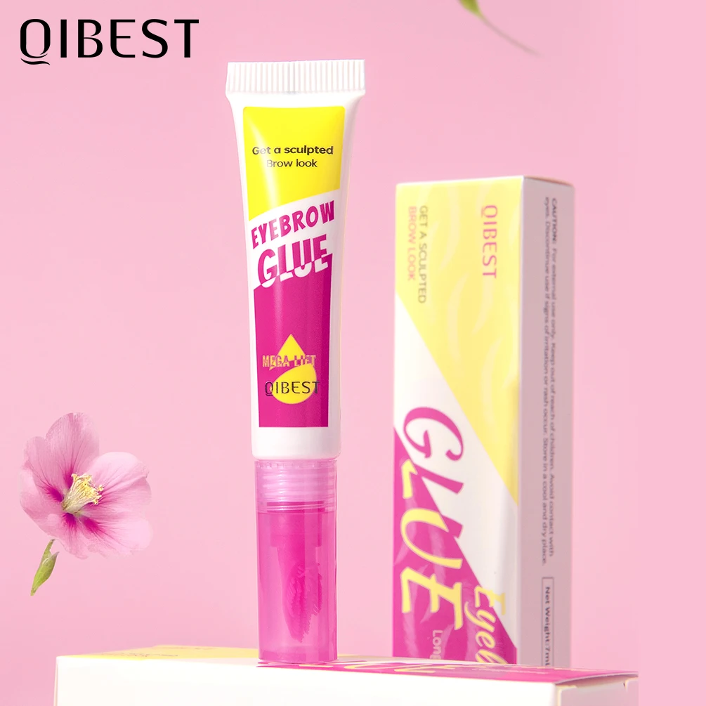 QIBEST 3D Naturalny Żel do Brwi Wodoodporny i Odporny na Pot, Utrwalający Indywidualne Włoski, w Tubce