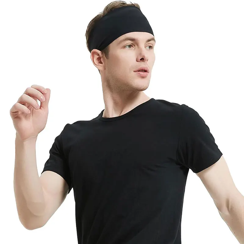 Running Fitness Hairband Men's And Women's Sports Yoga Sweatband Stretch Cotton Bandana Solid Colour Headband