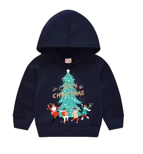 

Christmas Kids Sweater Christmas Children's Red Hooded Hoodie Children's Casual Pullover Sweatshirt Sweater Sweatshirts