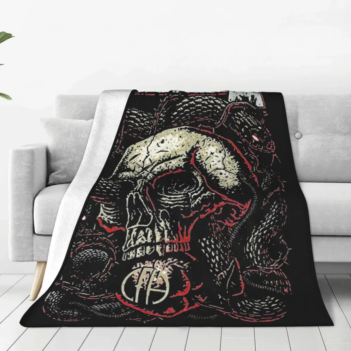 Comfortable Pantera Heavy Metal Band Blanket Stuff Room Decorative Snake Eye Skull Throws And Blanket Ultra-Soft Flannel for Car