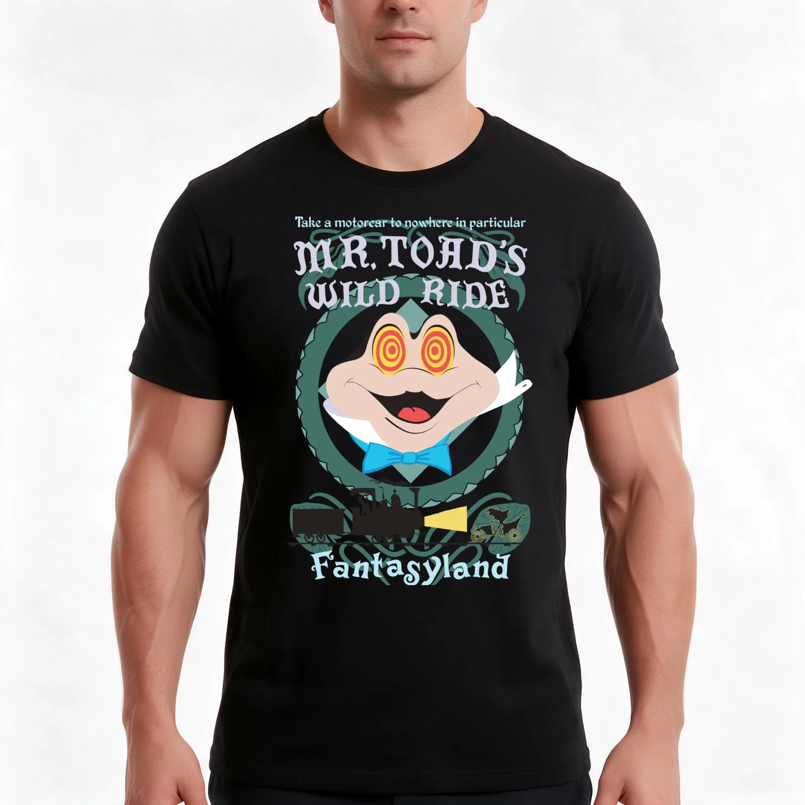 Mr. Toad’s Wild Ride T-Shirt, Summer Casual Cotton Tee, Oversized Streetwear Tops, Vintage Graphic Print, Loose Fit Short Sleeve
