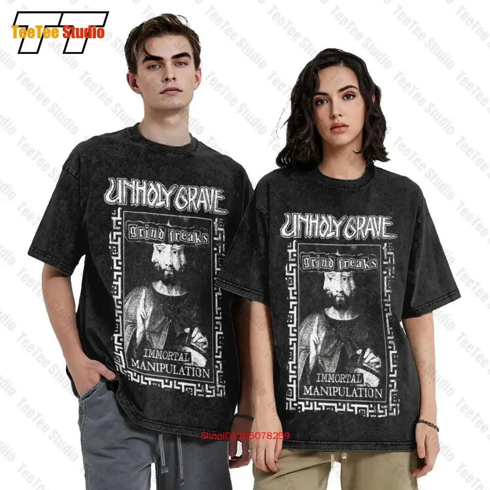 Unholy Grave-Immortal Manipulation Wormrot Unseen Terror Vintage Oversized T-Shirt QKBE