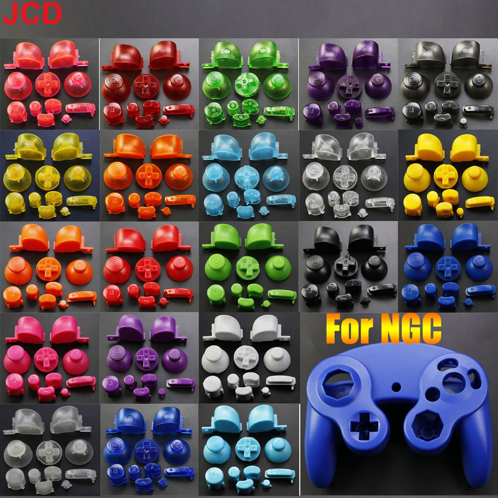 JCD 1set For NGC Analog Stick Cap Button Keypads Y X A B Z Buttons for Gamecube controller - Joystick Controller