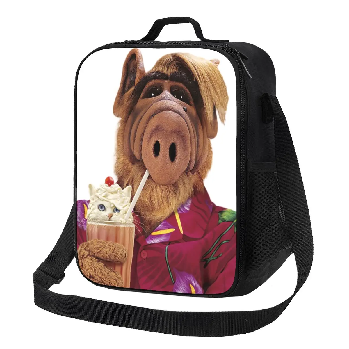 Alf Meme Isolado Lunch Bag para Mulheres, Forma de Vida Estrangeira, Sci Fi TV Show Cooler, Tote Térmica, Office Piquenique, Personalizado, Engraçado