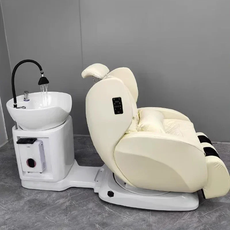 Electric Lifting Rotating Barber Wash Chair Spa Shampoo Cosmetologist Complete Beauty Salon Washbasin Cama Abatible Water Basin