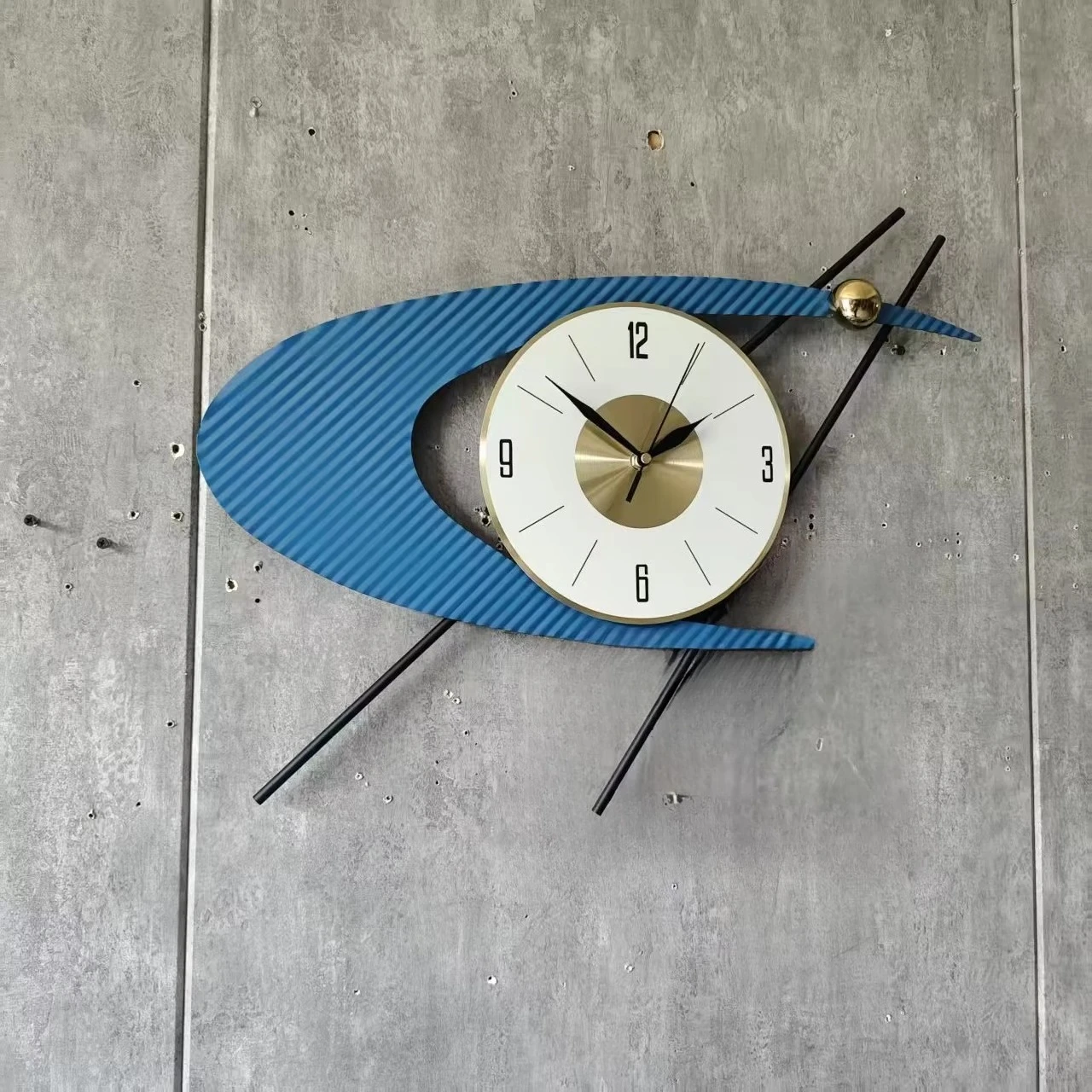 &c 55X48CM   Large Metal Metallic Wall Art Clock Home Decor Dropshipping Products 2024 Decoration Watch for Home Silent  Clock