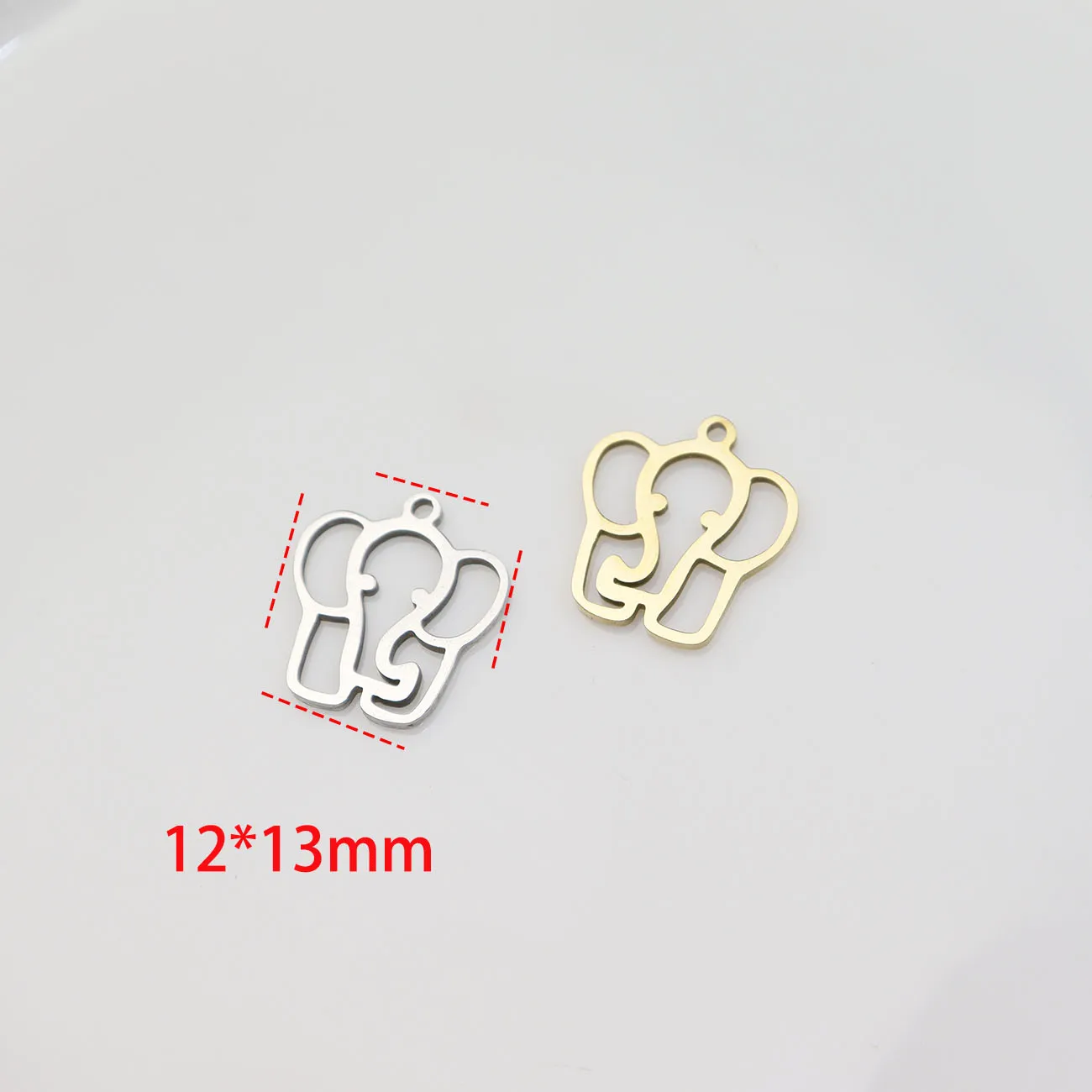 10 قطعة الفولاذ المقاوم للصدأ الفيل DIY مجوهرات الأزياء الإكسسوارات قلادة اليد صنع لوحة فراغ عالية الجودة مقاوم للماء #2