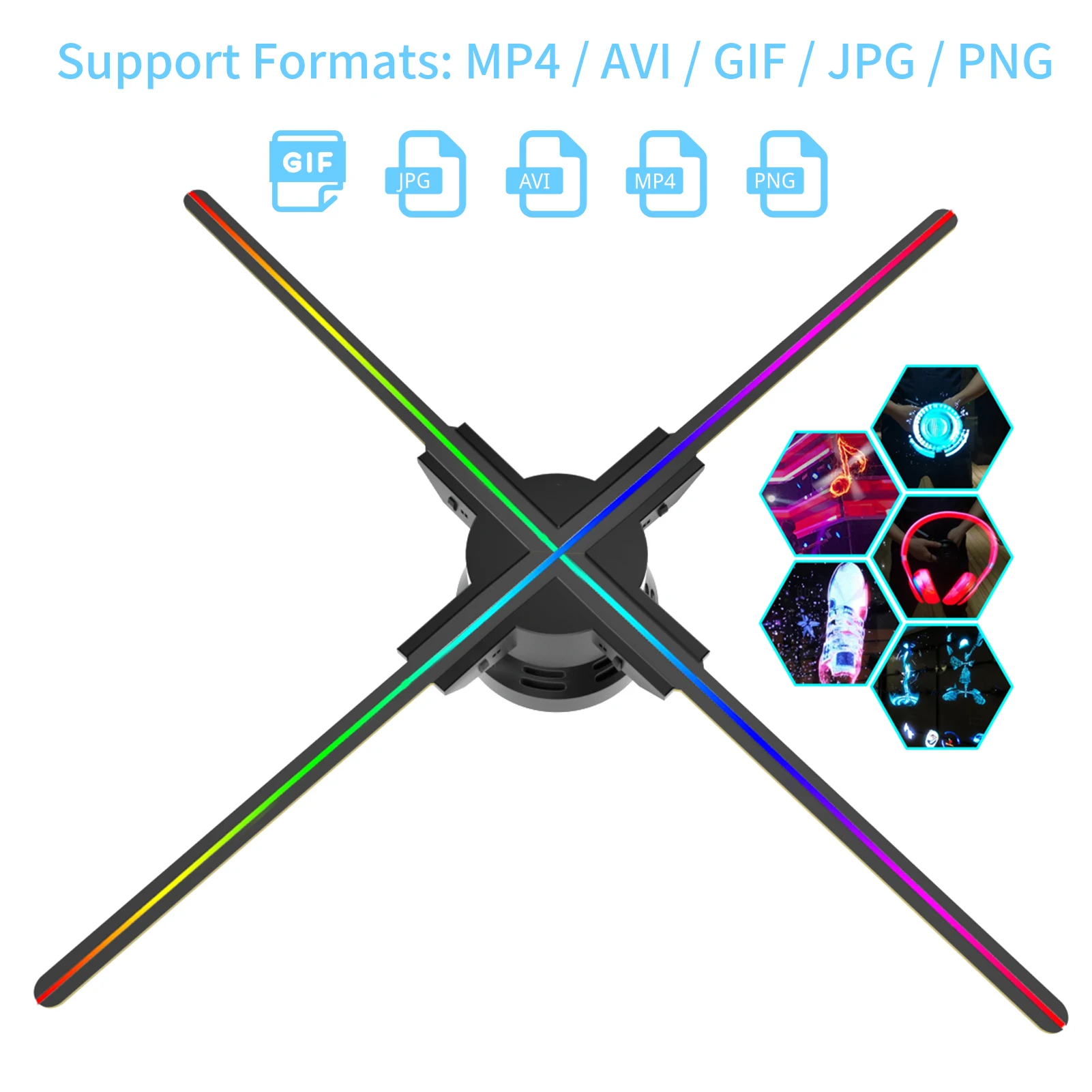 مروحة عرض ثلاثية الأبعاد للإعلانات ، مشغل مثبت على الحائط ، بالعين المجردة ثلاثية الأبعاد ، دقة عالية 2 قيراط ، مروحة فيديو صور ليد ، F60 ،