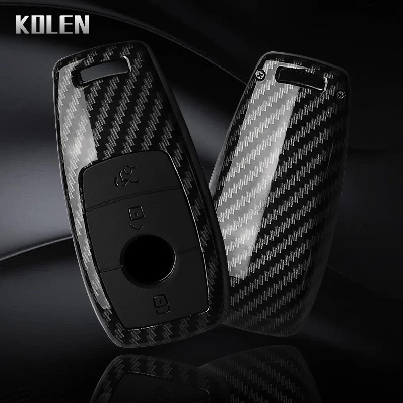 ABS ألياف الكربون نمط مفتاح السيارة غطاء فوب لمرسيدس بنز A C E S G الفئة GLC CLE CLA GLB GLS W177 W205 W213 W222 X167 AMG