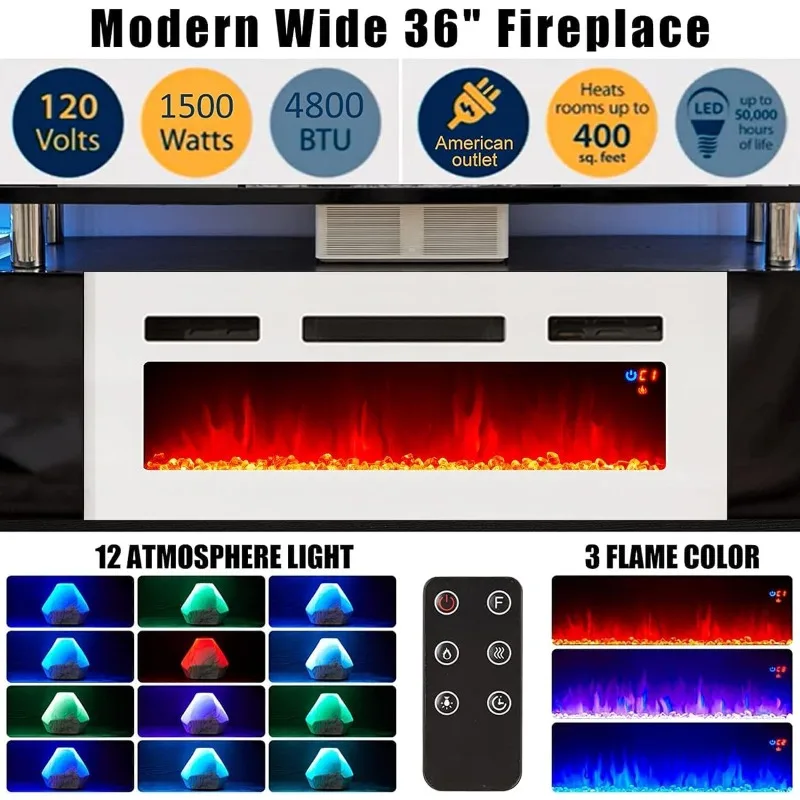 AMERLIFE Fireplace TV Stand with 36