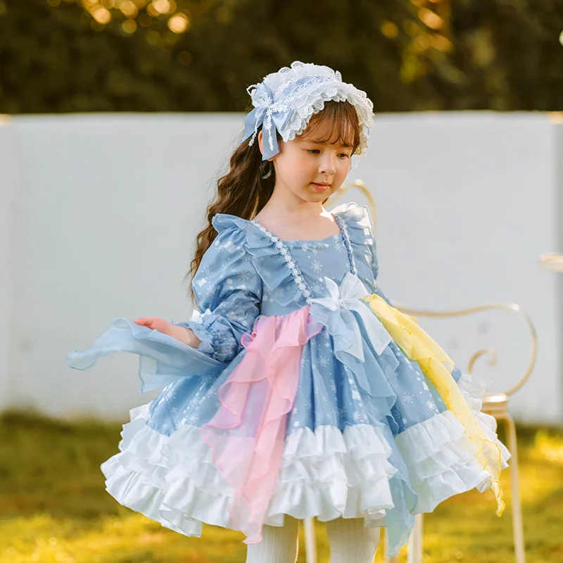 New long sleeved multi-layer girl Lolita princess dress cute early autumn Lolita dress for children
