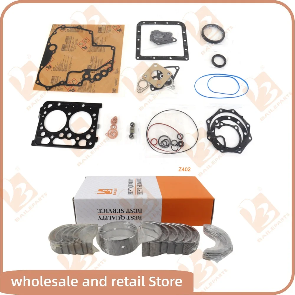 

Z402 For Kubota Full Gasket Kit Set Crankshaft Main Bearing & Con Rod Bearing & Thrust Washer Overhaul Rebuild Kit Engine Parts