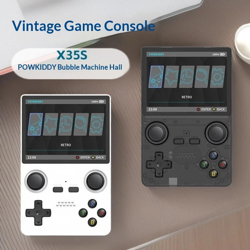 

Портативная игровая консоль Powkiddy X35s в стиле ретро, ​​3,5-дюймовый вертикальный IPS-экран, чип Rk3556, джойстик Hall, Powkiddy OS для дома и путешествий