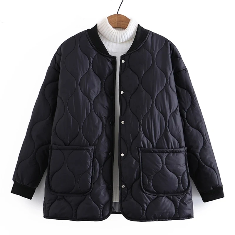 Oversize Women Lightweight Cotton Coat 2025 New Middle-Aged Women Loose Cotton Padded Jacket Women Quilted Jacket Thin Outerwear