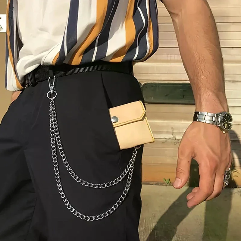 2/3layer Punk Hip-hop Long Metal Belt Chain Fashion Trousers Pant Waist Metal Chain Keychain Accessories Daily Use view 3