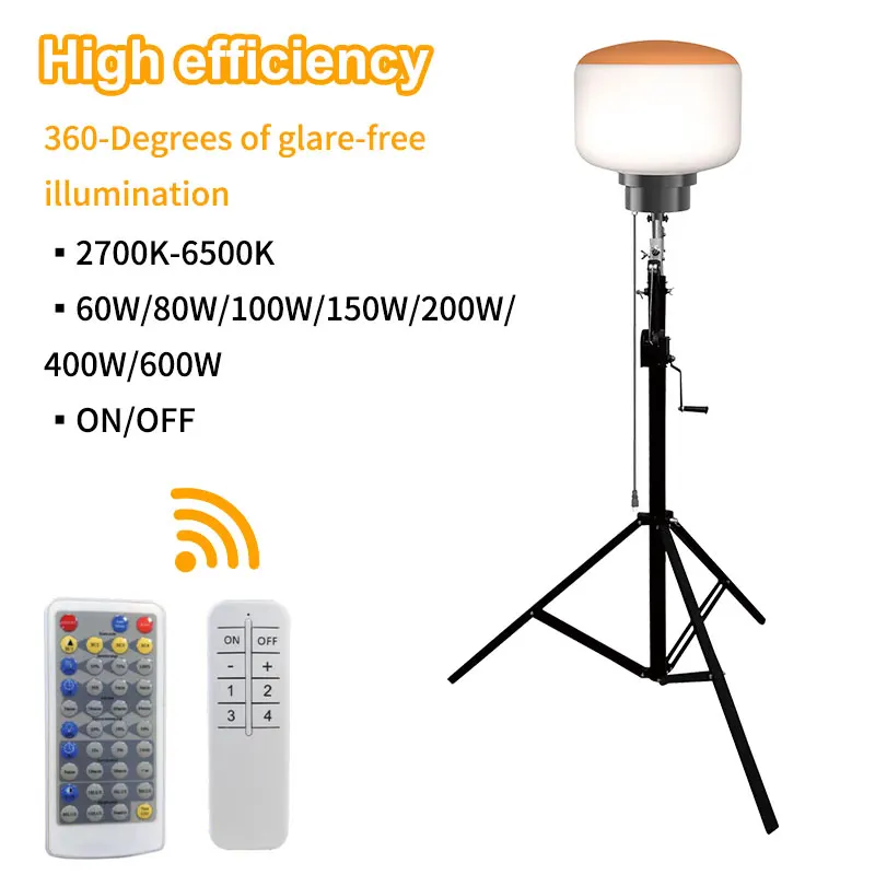 Outdoor Portable Led Work Balloon Light Tower for Events Like Road Works Rescue Construction Sites Camping Lamp with Tripod