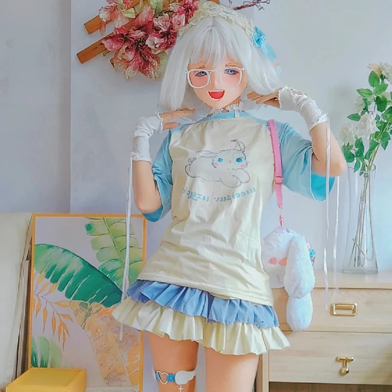 Maski BJD z żywicy, półgłowa/cała głowa, oczy Kigurumi, crossdress, cosplay, japońskie anime, unisex, maski, oczy i peruka