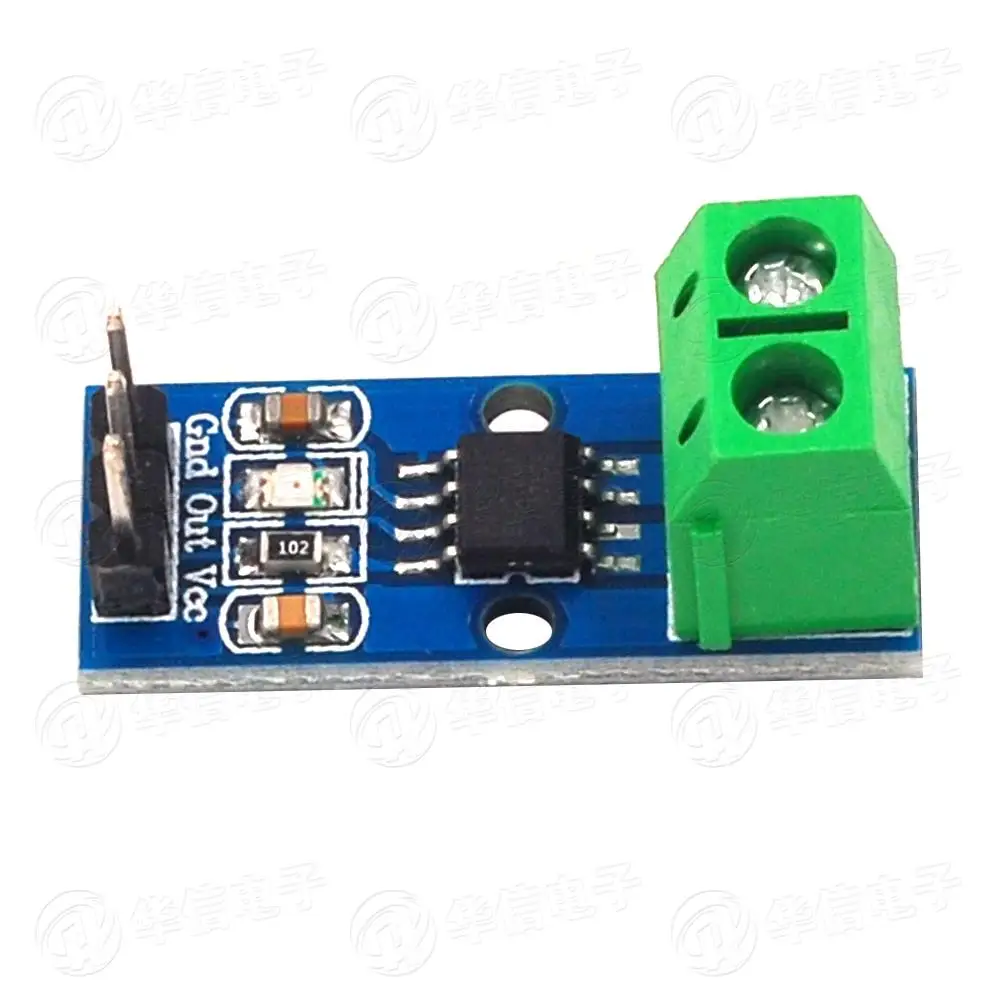 10pcs/lot ACS712 Current Sensor Module Current Detection Module 5A 20A 30A Green Terminal Straight Pin