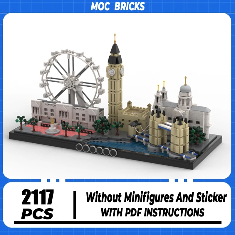 City Street View Model Moc Building Bricks Cathedral  Ferris Wheel Technology Modular Blocks Gifts Christmas Toys DIY  Assembly