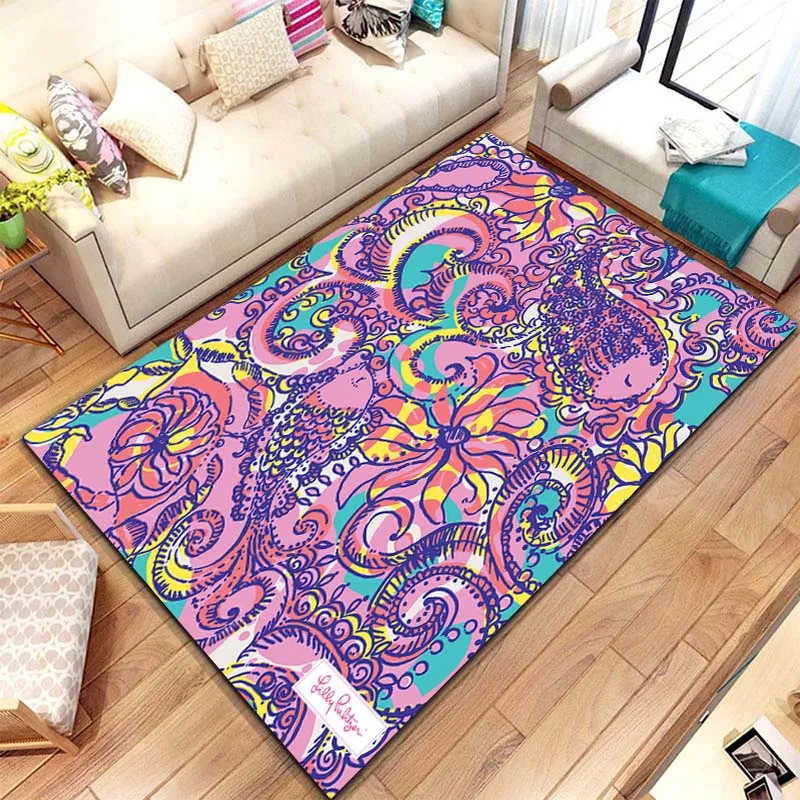 Lilly-pulitzer Design pittura tappeto tappeto per soggiorno decorazioni per la casa divano tappeti da tavolo camera da letto tappetino antiscivolo