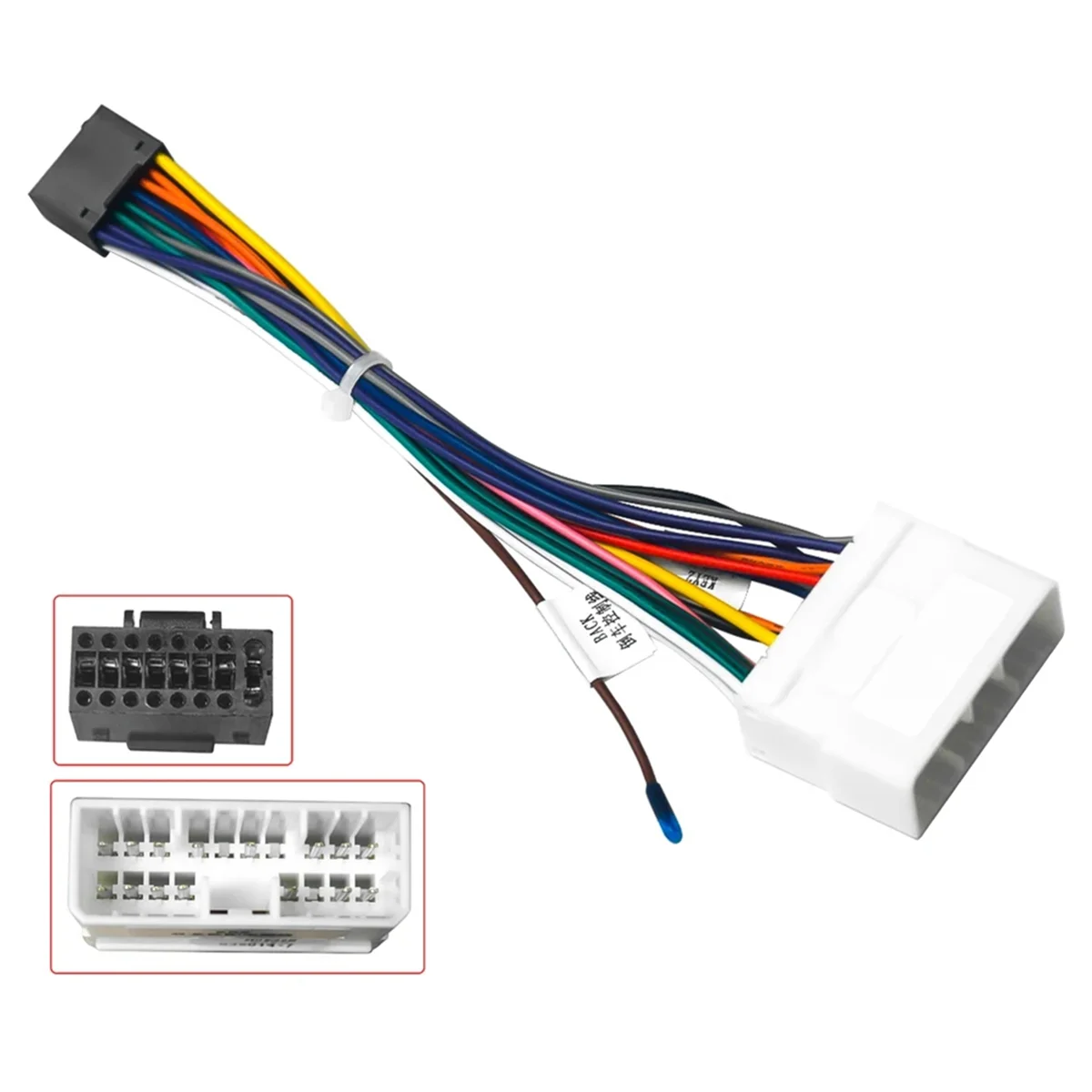 JAS-10Pcs Car Audio Radio 16 PIN Wiring Harness Adaptor for Ssangyong Chevrolet Spark Power Cable Plug Head Unit Harness