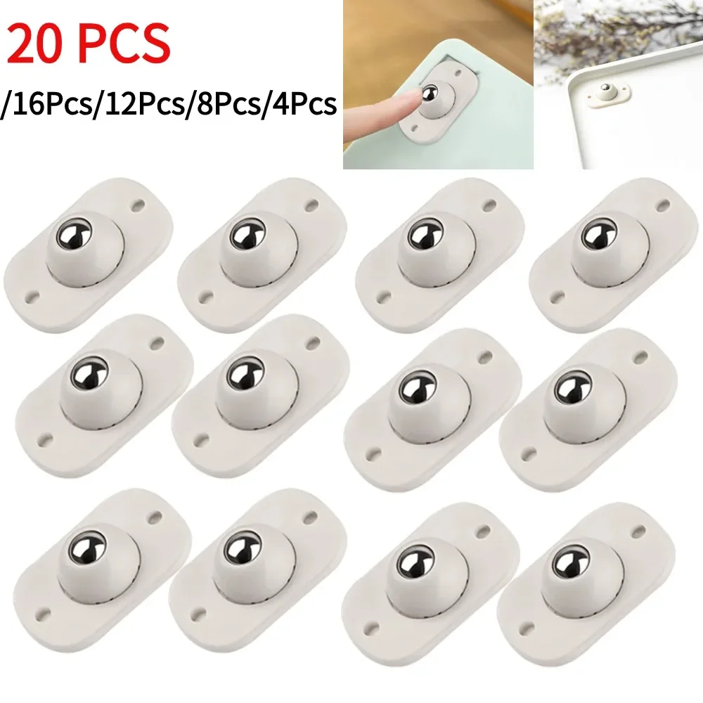 Self Adhesive Swivel Caster Wheel 360° Rotation Ball Caster Strong Load Bearing  Mini Wheels for Moving Furniture Caster Pulley