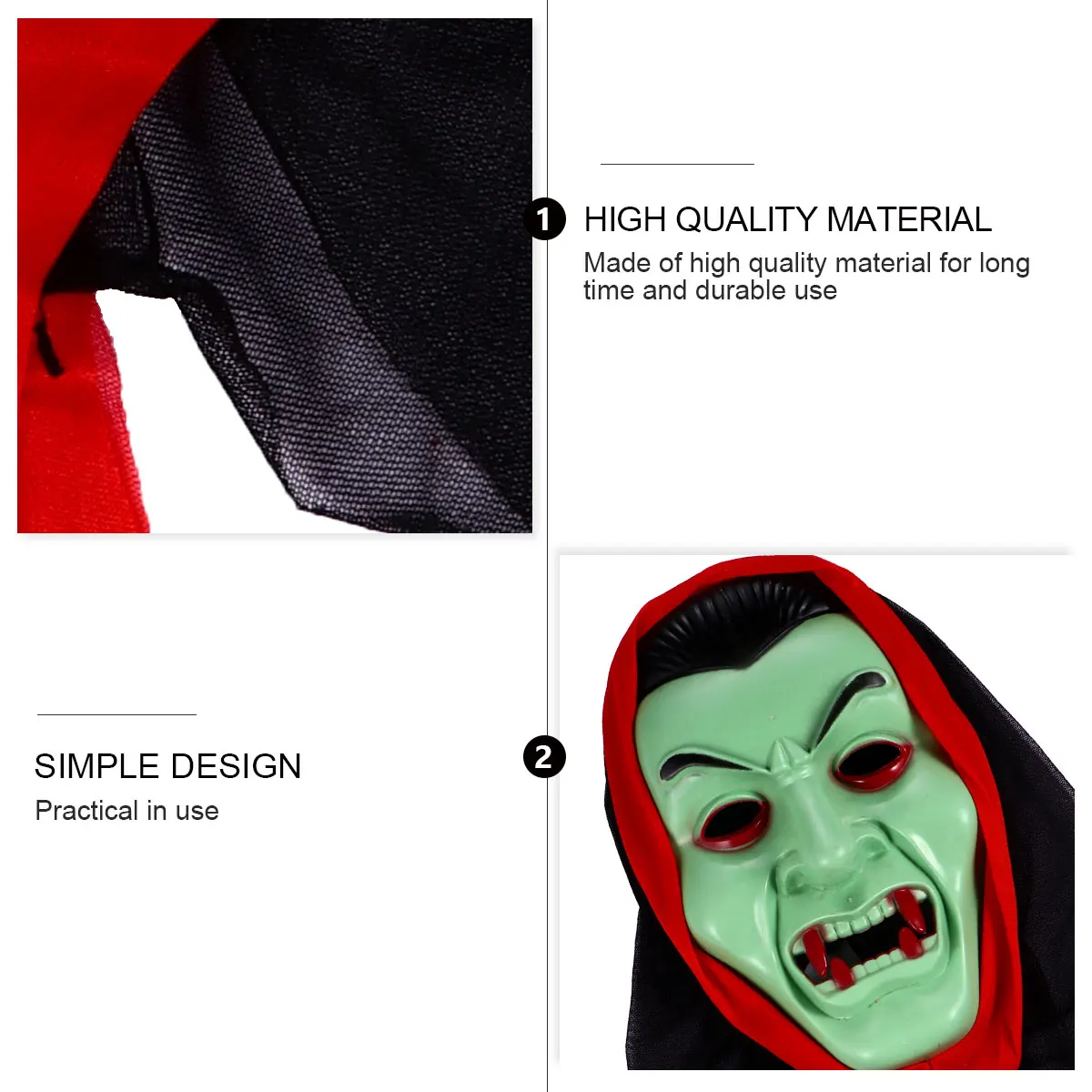 2 Pcs Grimace Scary Face PVC Horror for Halloween Party Adult Cosplay Adjustable Elastic Mask Masquerade Costume