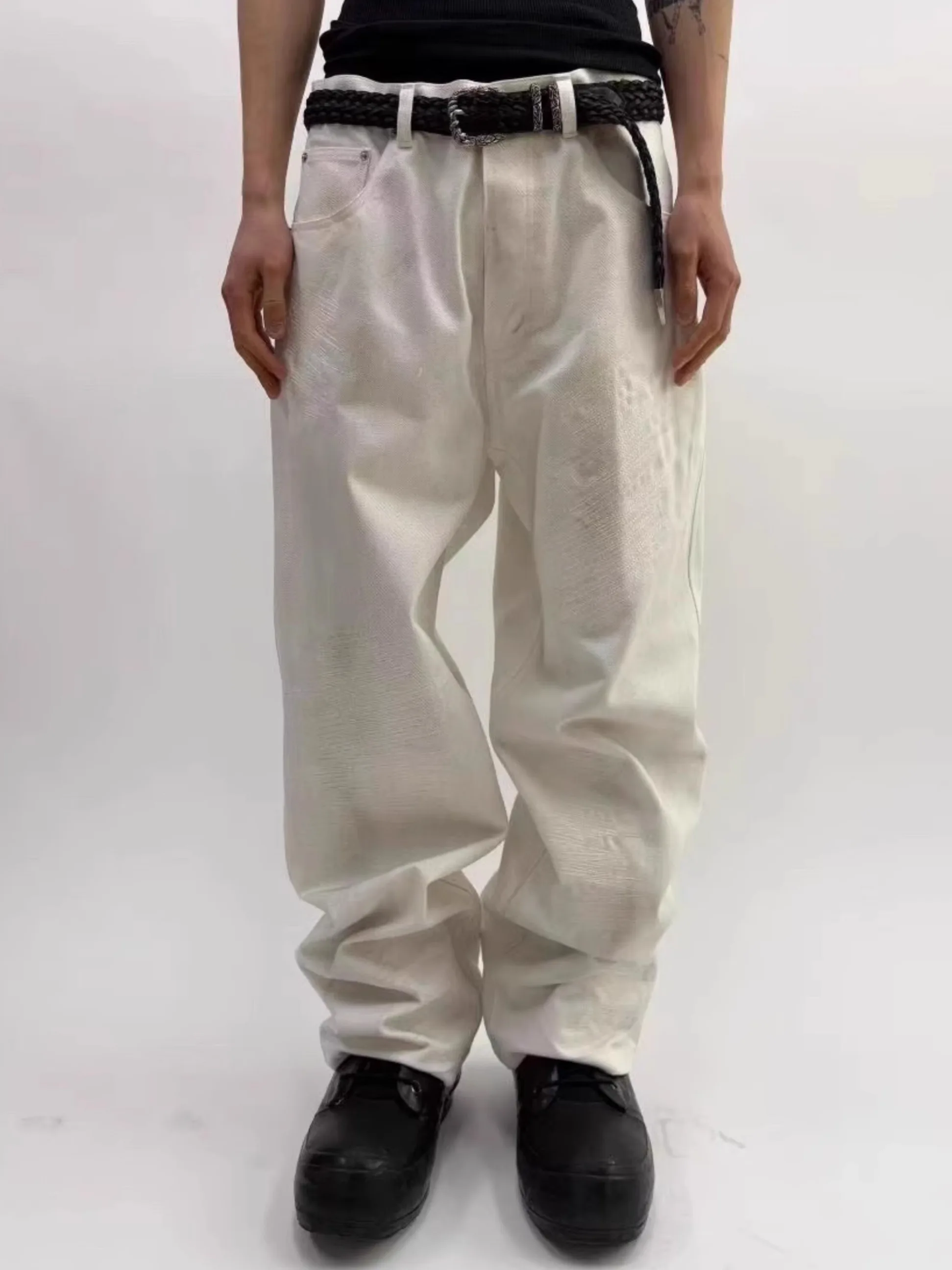 

Мужские джинсы Depred Old Money, белые, с вышивкой, винтажные, свободного кроя, из хлопкового стрейч-денима, повседневные, комфортные...