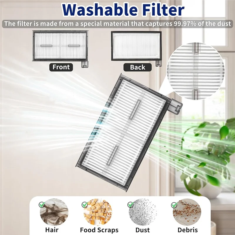 -ESTR مجموعة الملحقات ل Eufy X8 Pro روبوت فراغ استبدال أجزاء فرشاة جانبية رئيسية قابل للغسل تصفية كيس لجميع الغبار وسادة الممسحة