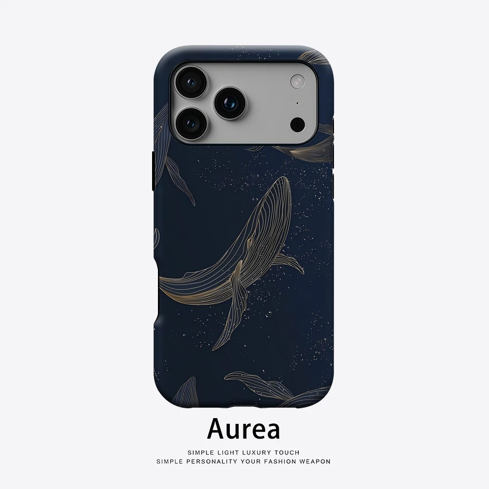 Gold-Line-Wale-Handyhülle für magnetische Handyhülle für iPhone 17 16 15 14 13 Pro Max Plus, einzelne doppelschichtige robuste Hülle