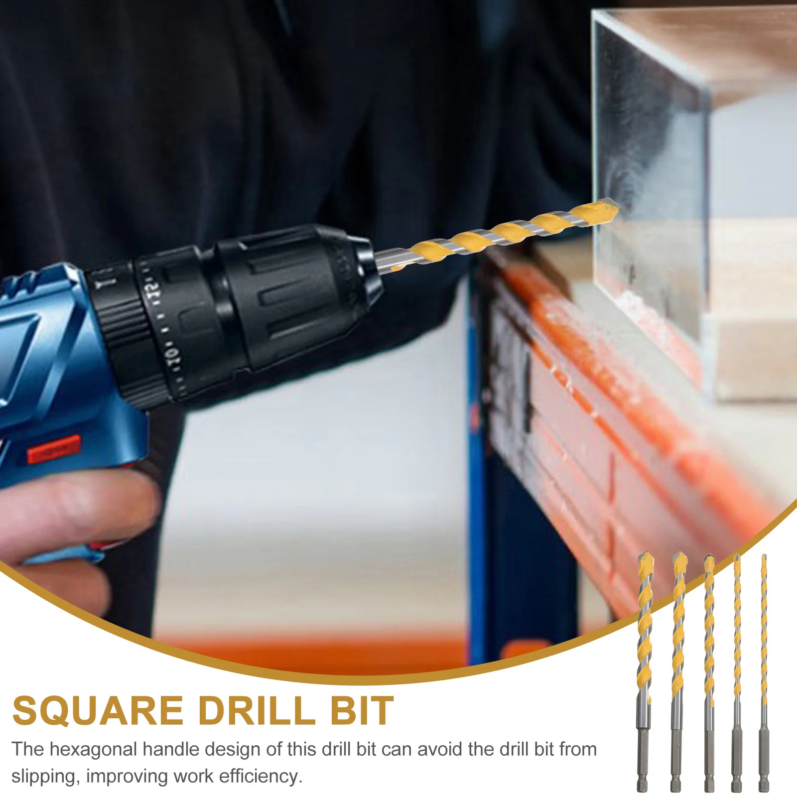 

Drill Set Concrete Bits Multipurpose Masonry for Brick Carbon Steel Glass and Tile