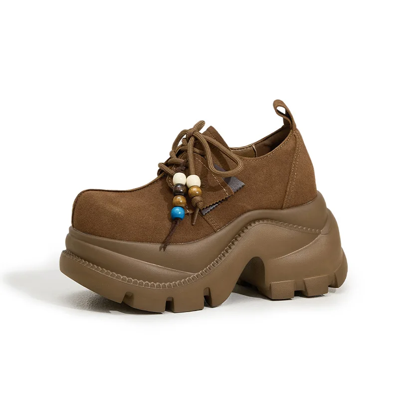 

Кроссовки на танкетке 9 см, женская обувь из натуральной кожи, массивные женские кроссовки, весенне-осенне-летняя дышащая обувь