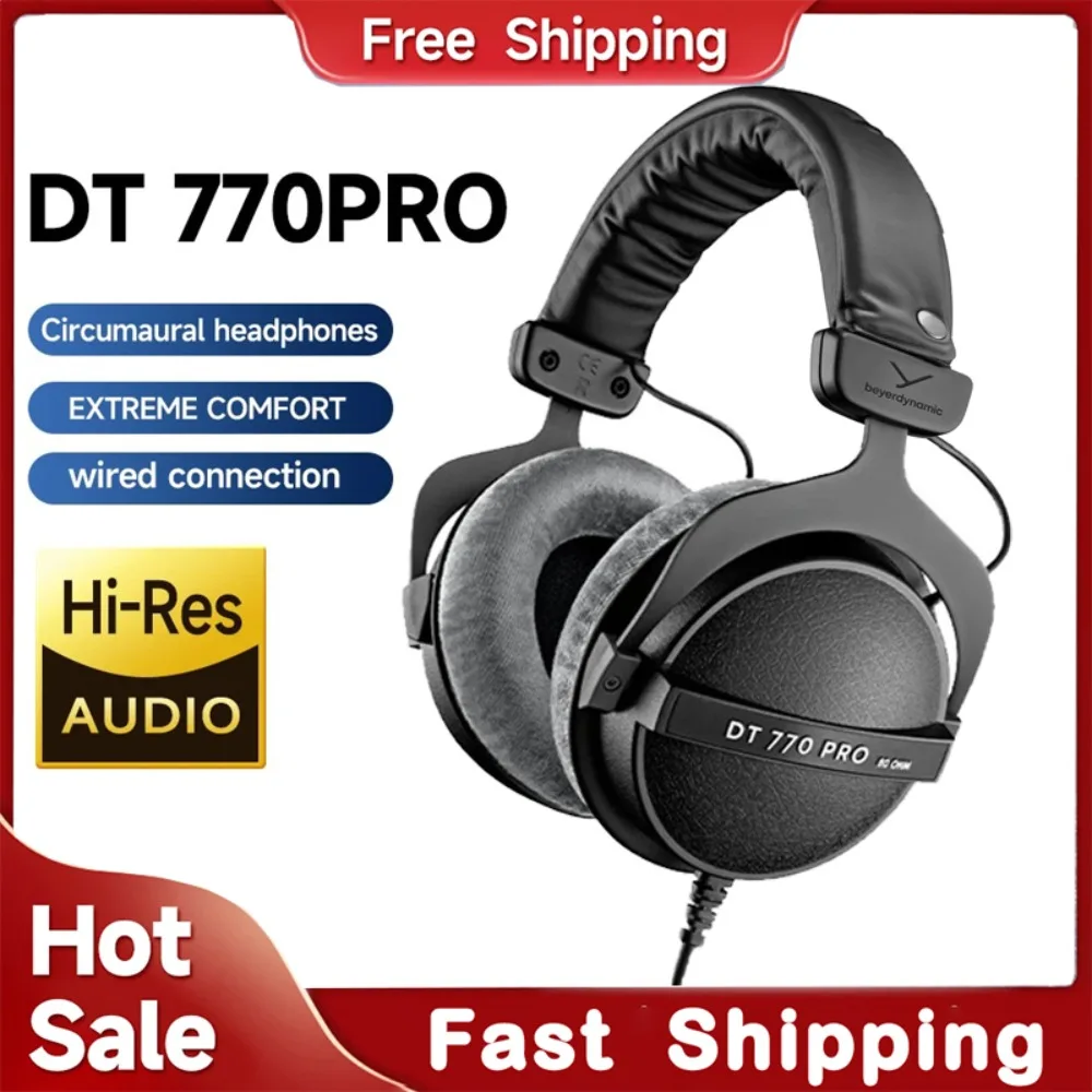 Beyerdynamic DT770 PRO Closed-Back Studio Monitor Headphones with High-Resolution Audio for Recording and Mixing Dt770 Pro