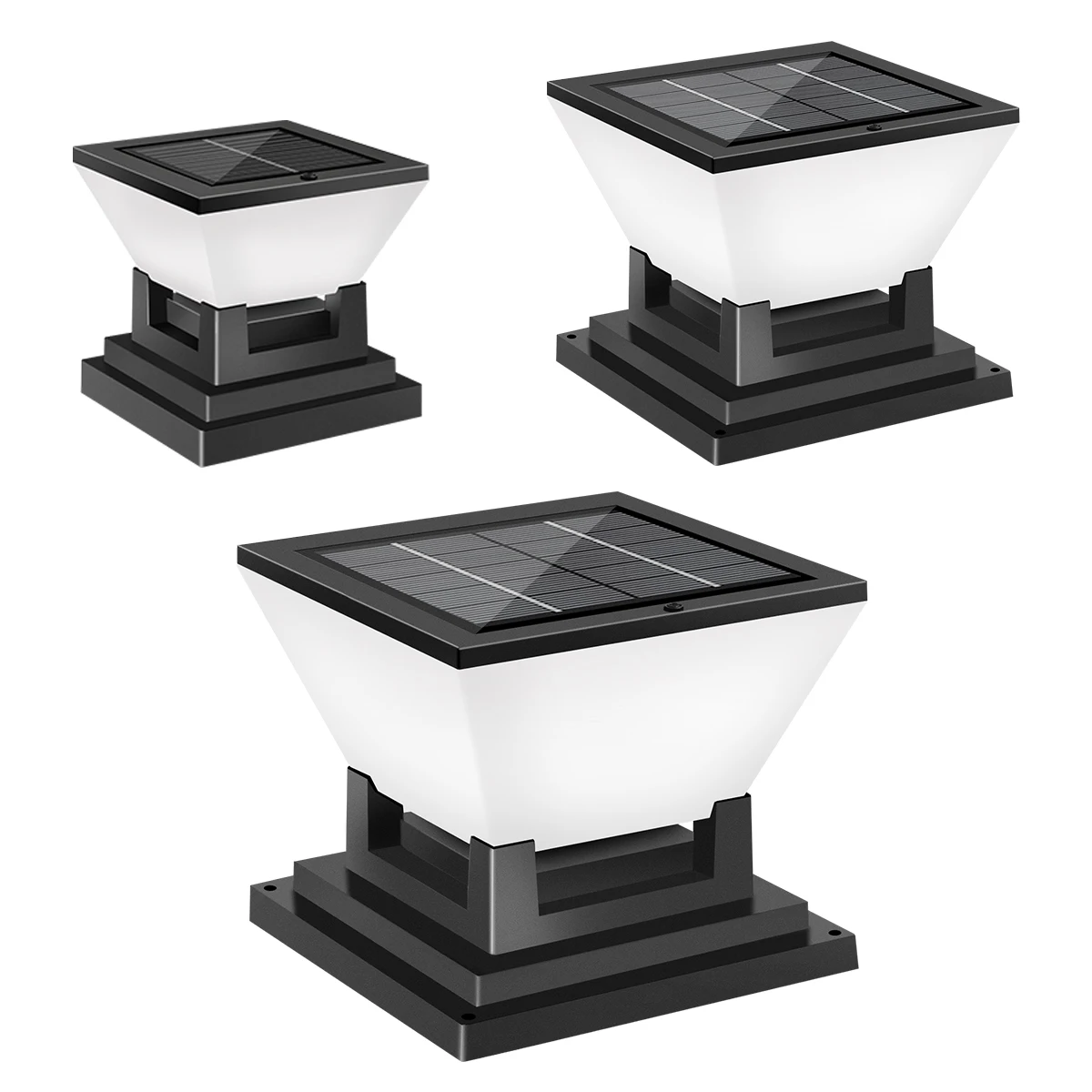 Zonne-kolomlicht Auto Night On Day Off 3 kleuren IP65 Waterdicht voor Yard Stone Post Step Decor Solar Post Light Pijlerlicht - afbeelding 2