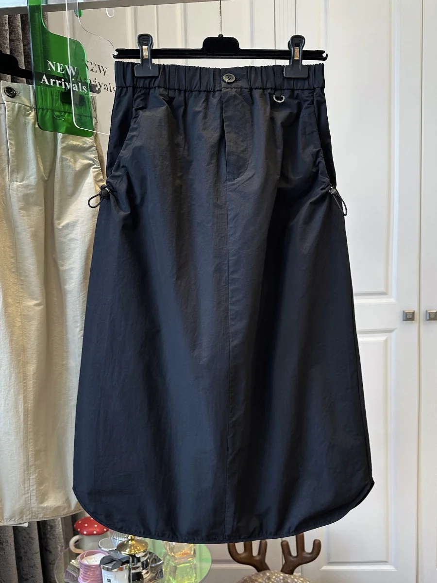 

Women's A-Line Workwear Skirt Loose Casual Versatile Mid-Length Skirts Summer Faion Commute Sle Korean Waist Design