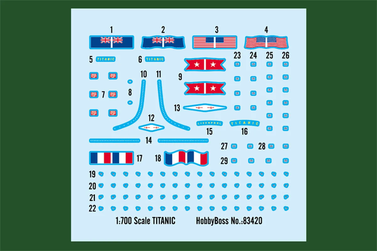 HobbyBoss 83420 1/700 Scale Titanic Military Plastic Assembly Model Kits