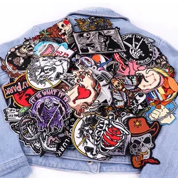 10/20/30/40/50PCS Random Embroidery Patch Horror Punk/Skull Patch Iron On Patches For Clothing Sewing Patches On Clothes DIY