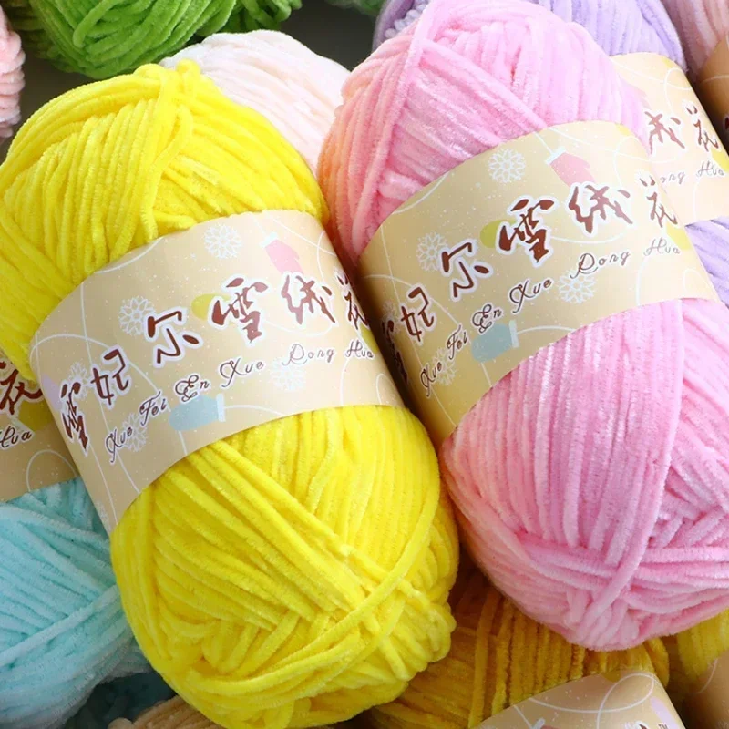 40g / 1PC Chenille Velvet Yarn Knitting Wool DIY Hand-knitted Sweater Thick Warm Crochet Knitting Yarns Cotton Baby Wool 148m