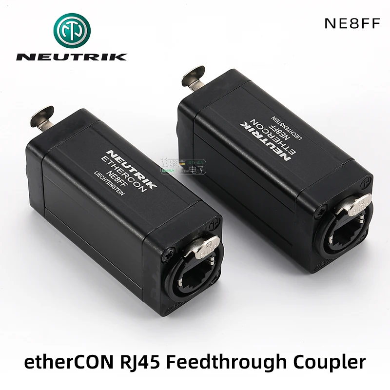 Original Neutrik NE8FF etherCON RJ45 Feedthrough Coupler for Cable Extensions Network Cable Extension Connector with Latch Lock