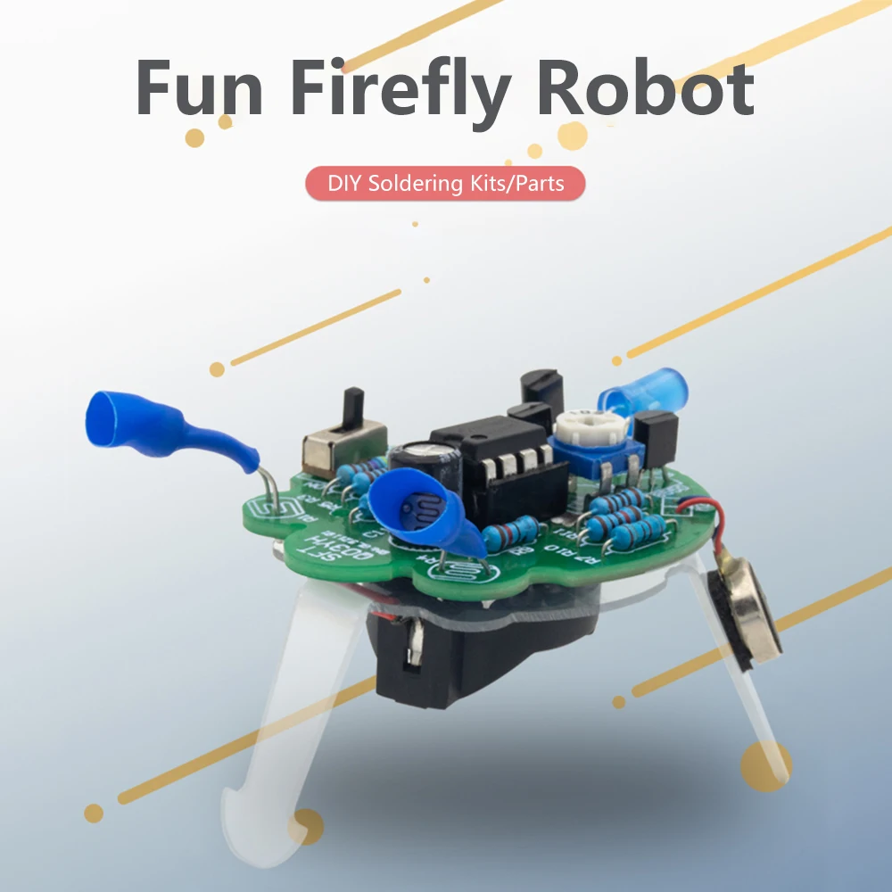 Led Breathing Light Solda Kit Faça Você Mesmo Simulado Firefly Piscando Robô Brinquedo Sensor Fotossensível Peça de Robô Móvel Eletrônico