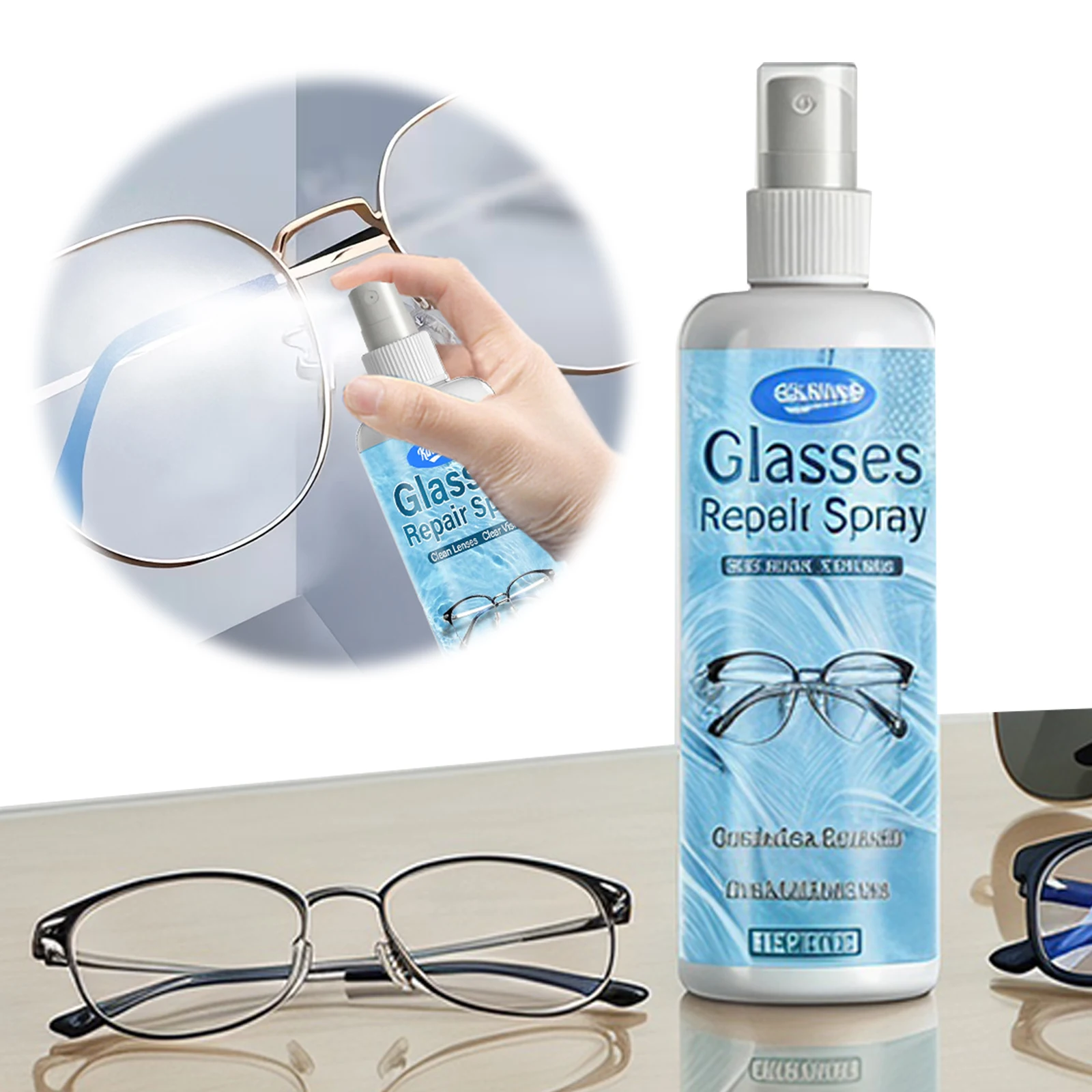 Home Minor Scratch Repair Liquid 120 Ml Lens Scratch Removal Spray Glass Lens Scratch Remover for Eyeglasses & Sunglasses