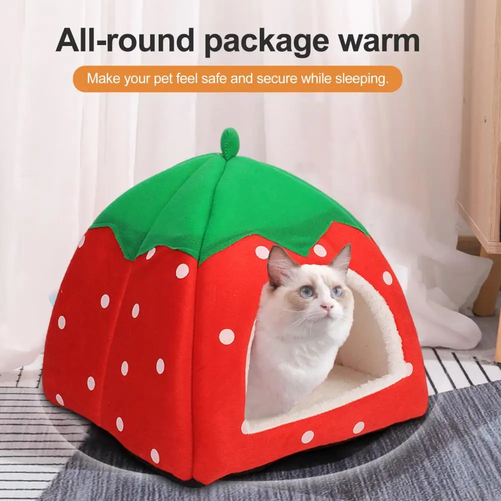 Strawberry Hamster House Guinea Pig Hideout Small Animal Bed Rabbit Chinchilla Hedgehog Ferret Winter Hideaway Hide Hut Cage