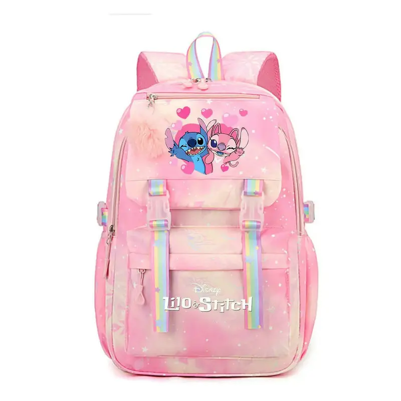 Женский рюкзак Disney Mochila Lilo And Stitch для мальчиков и девочек, школьный ранец для учеников и подростков