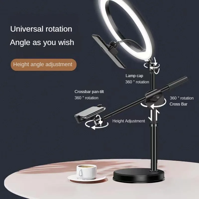 Imagem -03 - Led Selfie Ring Light com Tripé Carregamento Usb Suporte Retrátil Lâmpada de Mesa Profissional Iluminação Nail Photography