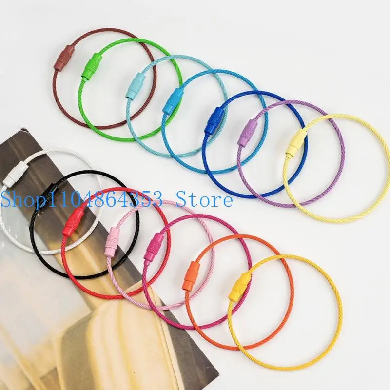 652f 10pc قفل المسمار النابض بالحياة حلقات مفاتيح مفاتيح DIY صنع النتائج المعدنية الحرفية #4