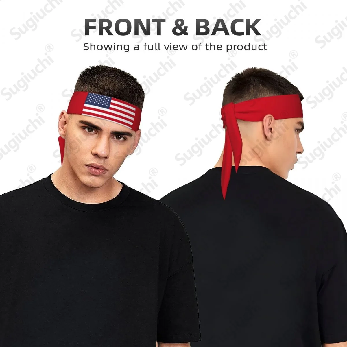 

2026 United States USA Tie Headband for Men Women Adjustable Sports Sweatband for Yoga Soccer Running Basketball Cycling