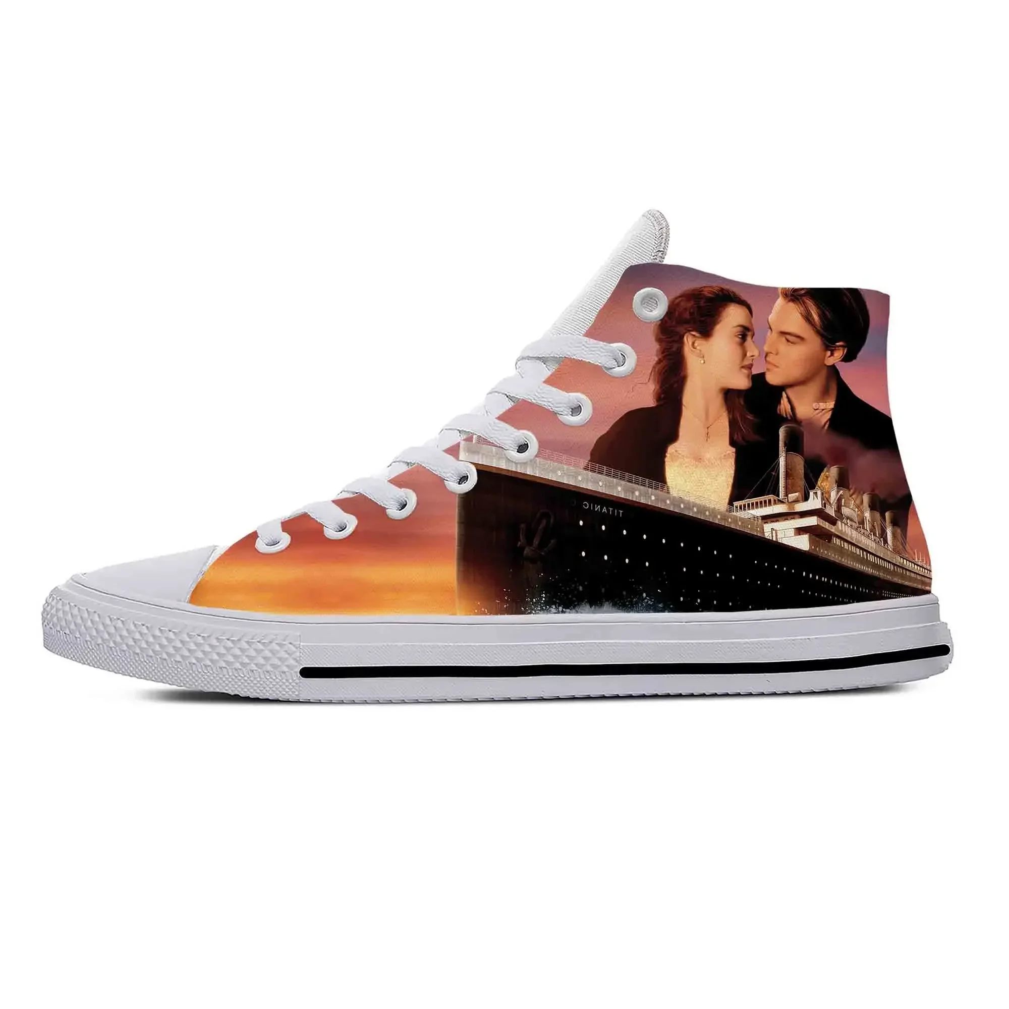 

Movie Titanic Leonardo Dicaprio Kate Winslet Cool Casual Shoes High Top Lightweight Breathable Board Shoes Men Women Sneakers