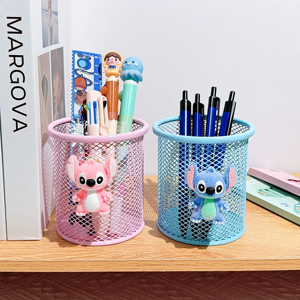 Stich-Bleistifthalter aus Metall, niedlicher Anime-Schreibtisch-Organizer, Mehrzweck-Aufbewahrungsdose für Stifte, Make-up-Pinsel, Büro, Schule